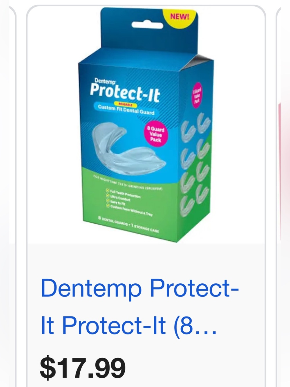 Protect-It Custom Fit Dental Guard - Clear (8 Pack)